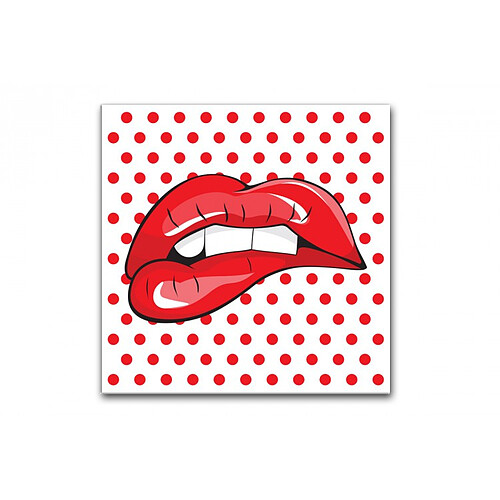 DECLIKTABLEAU Tableau Pop Art Bouche à Pois 60X60 cm