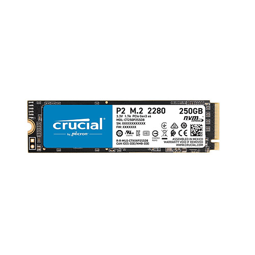 Crucial P2 3D NAND - 250 Go - M.2 Nvme PCIe