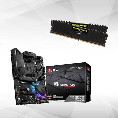 MSI Pack MPG B550 GAMING PLUS + Vengeance LPX - 2 x 16 Go - DDR4 3200 MHz - Noir