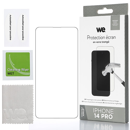 WE Verre trempé APPLE IPHONE 14 PRO: Protection écran - anti-rayures - anti-bulles d'air - ultra-résistant - dureté 9H Glass