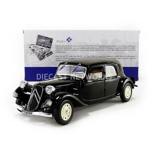 Solido CITROËN TRACTION 11CV BLACK & WHITE WHEELS, 1937, 1/18ème - S1800903