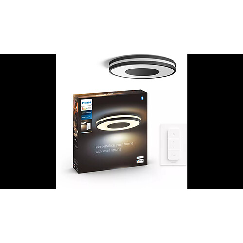 Philips Hue Plafonnier connecté BEING - 32W - Noir - White Ambiance - Télécommande Hue incluse