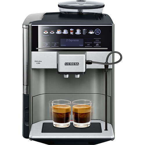 Siemens Machine à café Expresso broyeur EQ.6 Plus S500 Inox - 19 Bars - TE655203RW 