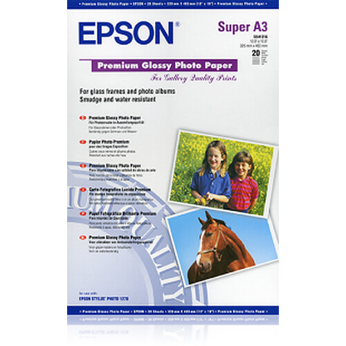 Epson Papier Photo Premium Glacé A3+ - 255g - 20 Feuilles