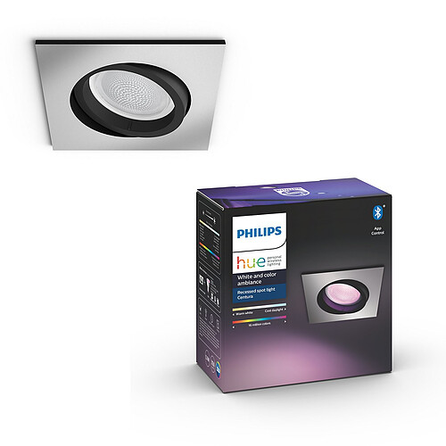 Philips Hue White & Color Ambiance CENTURA Spot encastré carré 1x5.7W - Aluminium