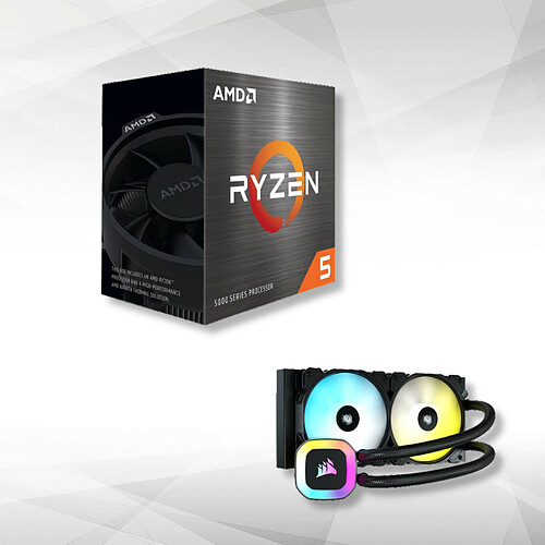 AMD Ryzen™ 5 5600X (3.7 GHz / 4.6 GHz) + iCue H100 RGB