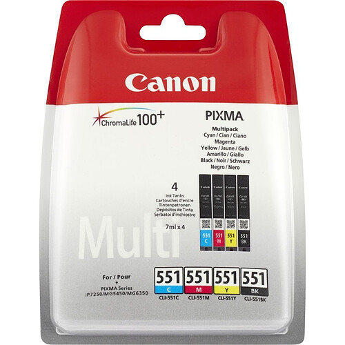 Canon CLI-551 - Multipack Cartouche d'encre 4 couleurs