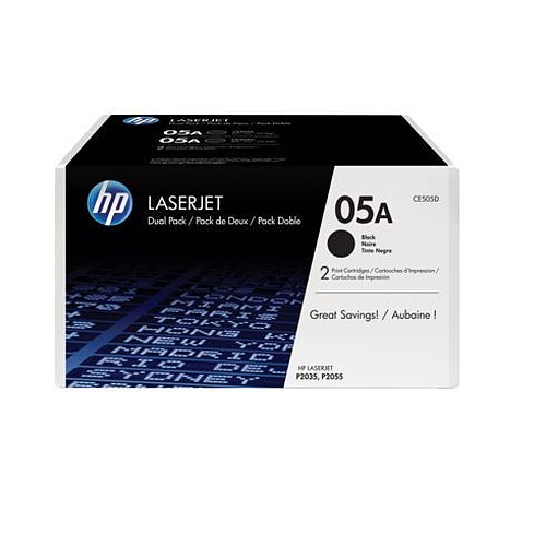 HP 05A, pack 2 toners noirs