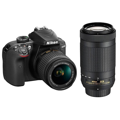 Nikon Reflex D3400 + Objectif 18-55 mm - 70-300 mm