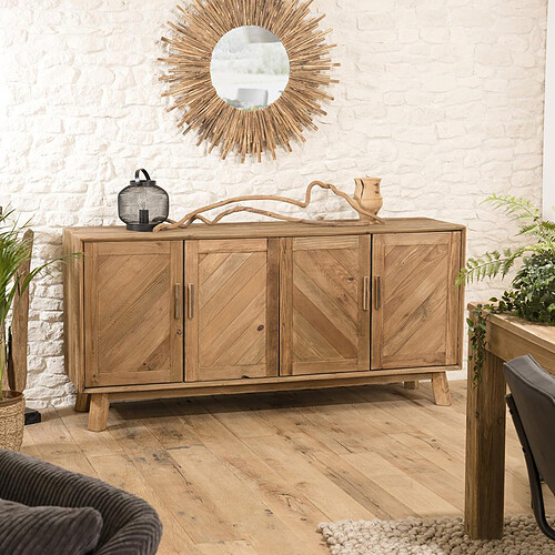MACABANE Buffet ANDRIAN 4 Portes Bois Pin Recyclé