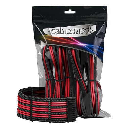 Cablemod PRO MODMESH - Kit de rallonges gainées pour alimentation - Noir et Rouge