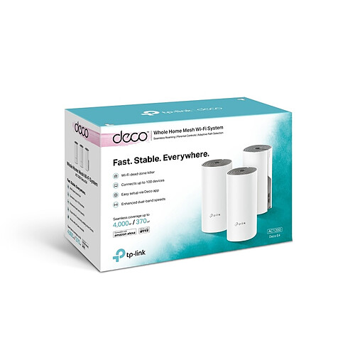 TP-LINK DECO E4 - Pack de 3 adaptateurs - Système WiFi Mesh