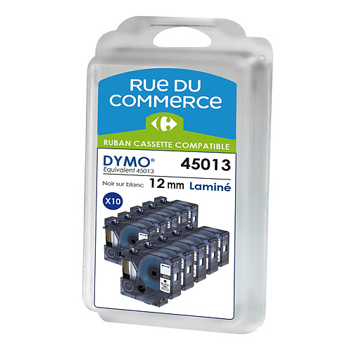 Rue du Commerce Pack de 10 cassettes à ruban compatibles Dymo 45013