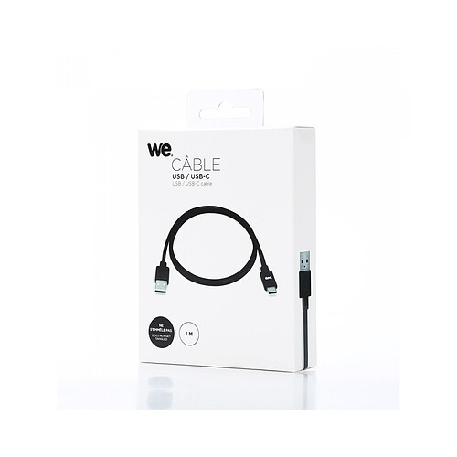 We Câble USB-C mâle/USB A mâle plat - Noir (1m)