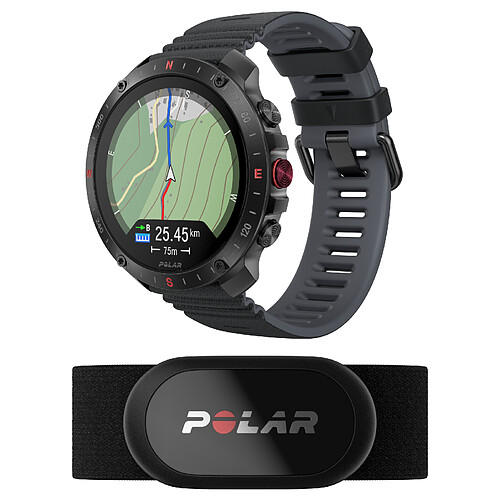 Montre Connectée Mixte POLAR 900110286 Grit X2 Pro Black H10 - Bracelet en silicone S-L noir