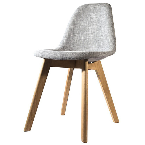 3S. x Home Chaise Scandinave En Tissu Grise FJORD