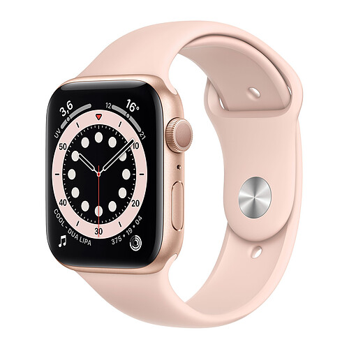 Apple Watch Series 6 - GPS - 44 - Alu Or  Bracelet Sport Rose - Regular · Reconditionné