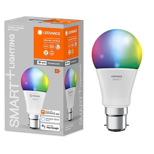 Ledvance Ampoule Smart+ WIFI Standard dépolie 60W B22 - Couleur changeante