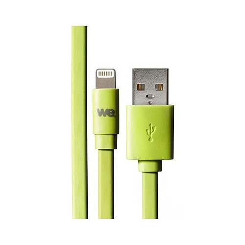 WE Câble USB/lightning plat vert 1m