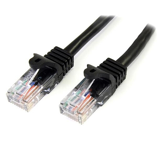 StarTech.com Câble réseau Cat5e UTP sans crochet de 3m - Cordon Ethernet RJ45 anti-accroc - M/M - Noir