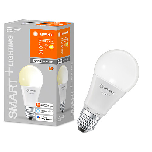 Ledvance Ampoule connectée Smart+ WIFI STANDARD DEPOLIE 60W E27 - Puissance variable