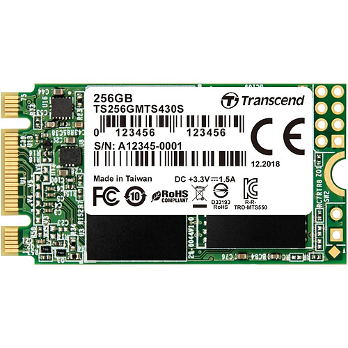Transcend 430S M.2 256 Go Série ATA III 3D NAND