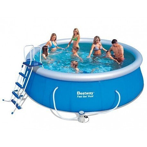 Bestway Kit piscine autoportante ronde Fast Set Pools - D. 4,57 x h 1,22 m