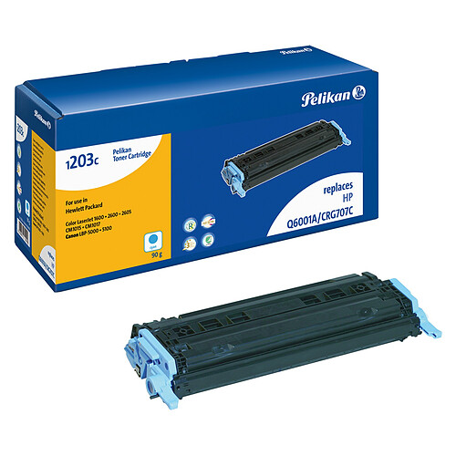 Pelikan Toner pour HP 2600 (Q6001A) & CANON (707) - Cyan - 2000 pages