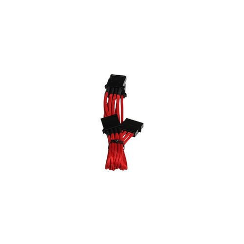 BitFenix Câble rallonge Alchemy 4-Pin Molex vers 3x 4-Pin Molex - 55 cm - gaines Rouge/Noir