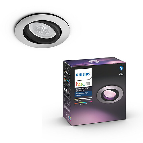 Philips Hue Spot encastré connecté CENTURA - 5.7W - Aluminium - White & Color Ambiance