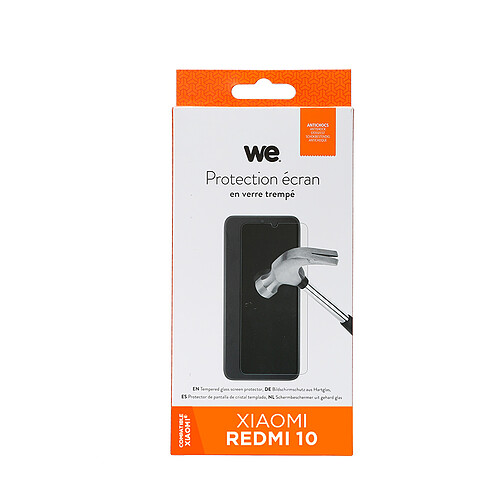 WE Verre trempé XIAOMI REDMI 10: Protection écran - anti-rayures - anti-bulles d'air - ultra-résistant - dureté 9H Glass