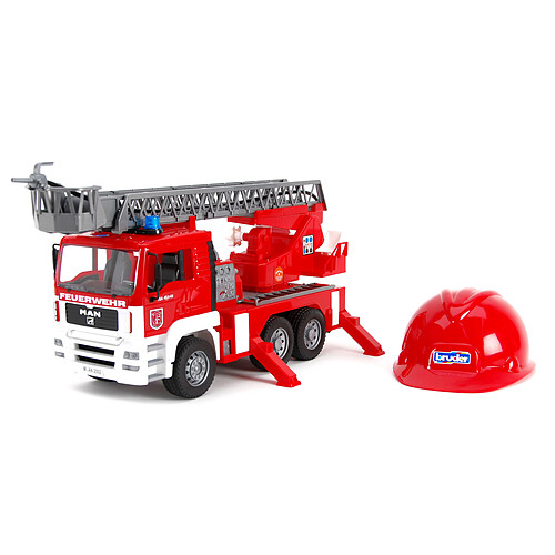 Bruder Camion de pompiers avec module électronique et casque - 01981