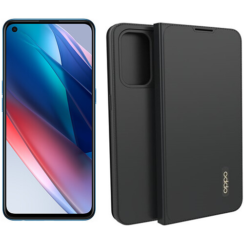 Find X3 Lite 5G - 128 Go - Bleu + Etui Oppo Find X3 Lite Flip Cover noir