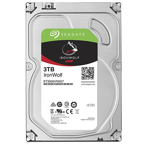 Seagate Technology Ironwolf 3 To - 3.5'' SATA III 6 Go/s - Cache 64 Mo