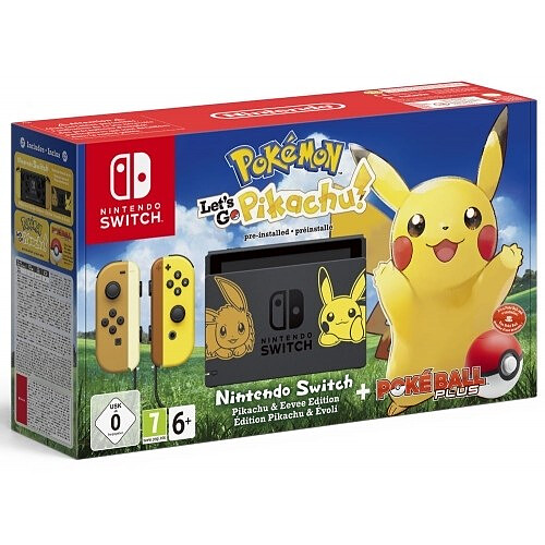 Console Nintendo Switch + Pokémon : Lets Go, Pikachu ! Préinstallé + Poké Ball Plus