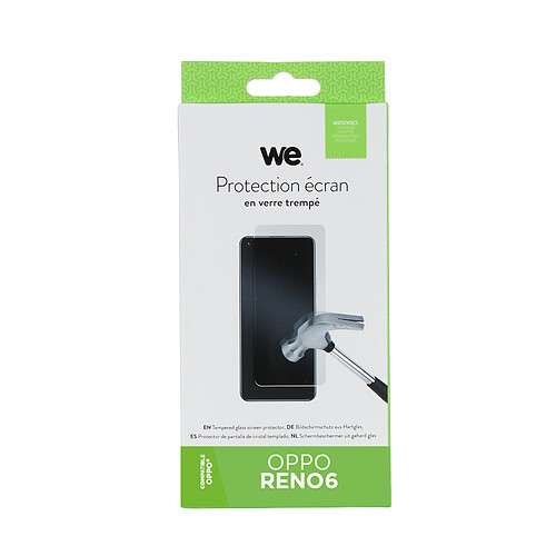 WE Verre trempé OPPO RENO6: Protection écran - anti-rayures - anti-bulles d'air - ultra-résistant - dureté 9H Glass