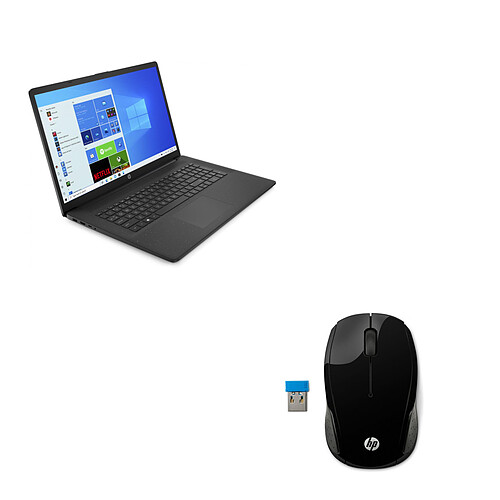 Laptop 17-cn0517nf - Noir + Souris sans fil HP 200 - X6W31AA