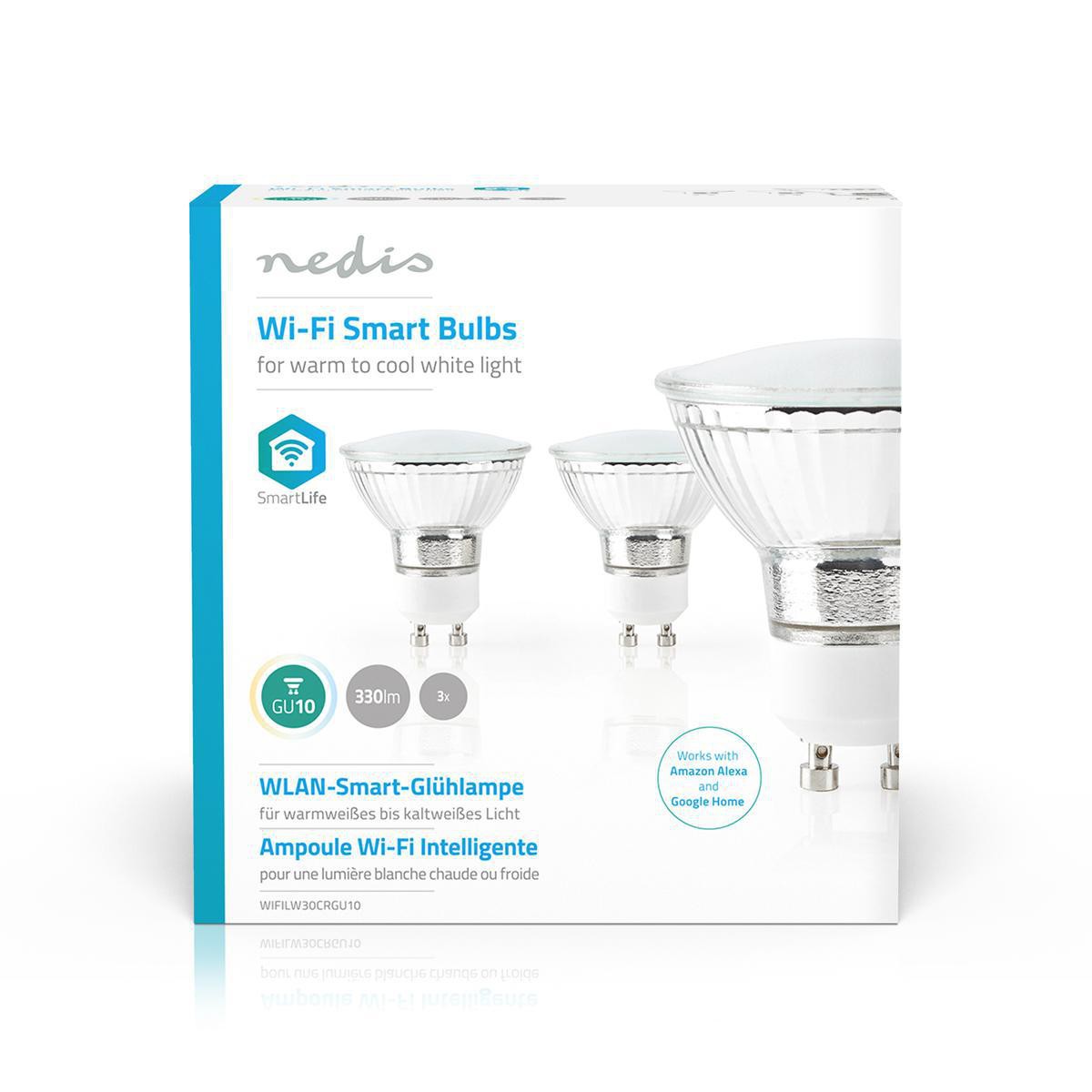 Lot De 3 Ampoules SmartLife Blanc Chaud Par Wifi / GU10 / 5 W