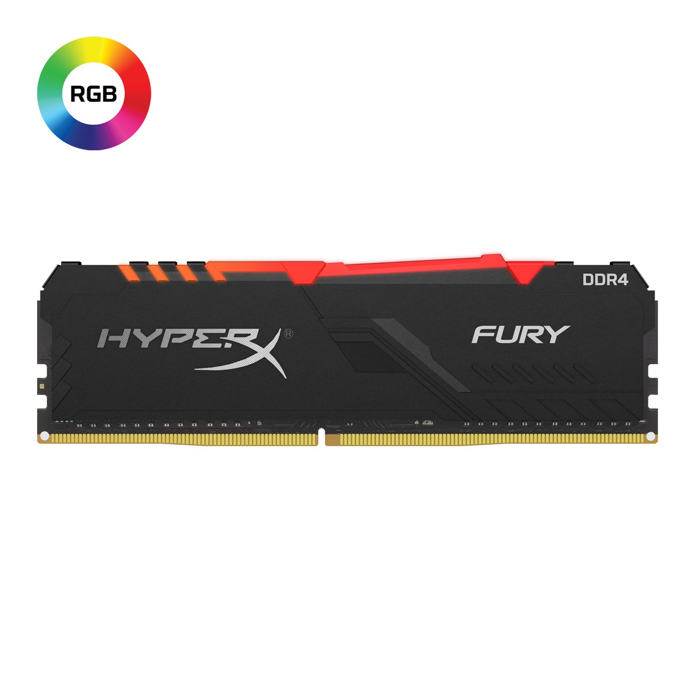 HYPERX DDR4 8Gx4合計32GB 3200MHz メモリ RGB HyperX Fury RGB - 2 x 8 Go - DDR4 3200 MHz - Noir - RAM PC - Rue