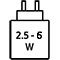 2.5 - 6 W