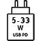 5 - 33 W